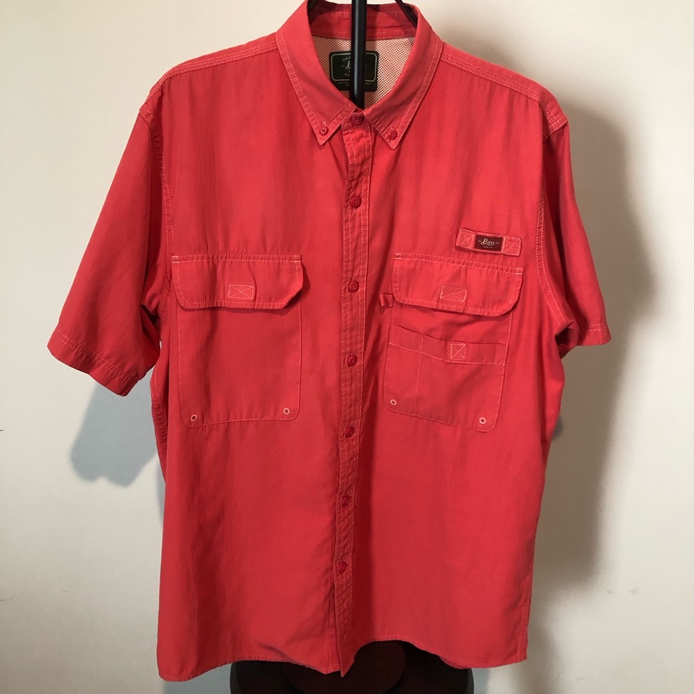 G.H. Bass & Co. Coral Red Short-Sleeve Button-Down Shirt